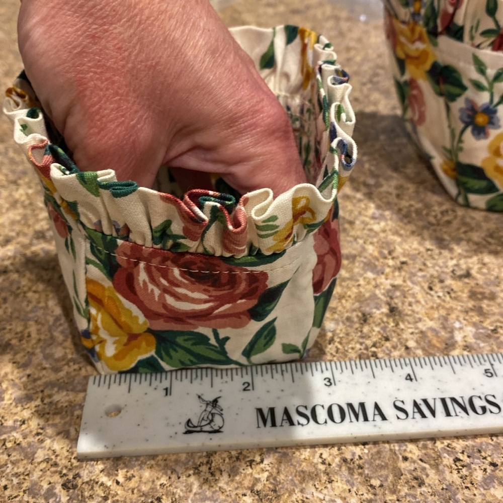 4 Longaberger Thyme Fabric Basket Liners Garden Splendor Floral - Picture 12 of 14